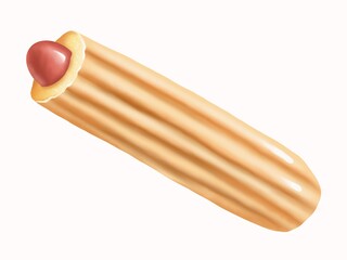 Hot dog. Digital illustration