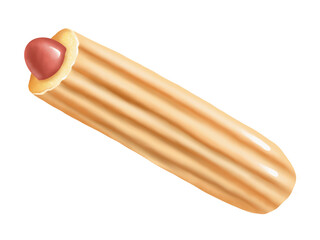 Hot dog. Digital illustration