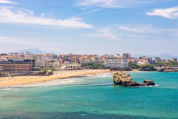 View of Biarritz and its beaches, France - obrazy, fototapety, plakaty