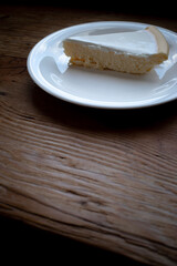 A piece of cheesecake on plate