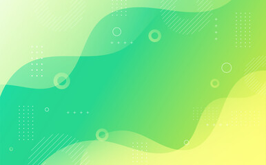 Modern background. Geometric style, bright green gradation, wave memphis stye