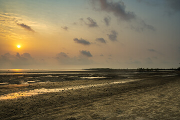 sunrise in the seashore of Bakkhali