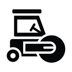 road roller solid icon illustration vector graphic