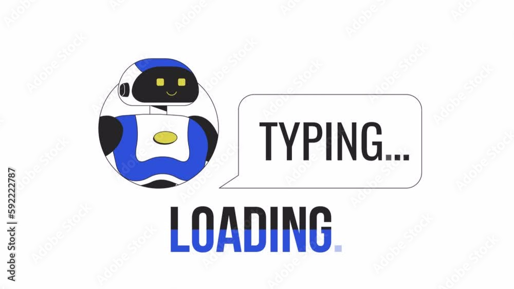 Fototapete ai chatbot typing loader animation. artificial intelligence. flash message 4k video footage. isolate