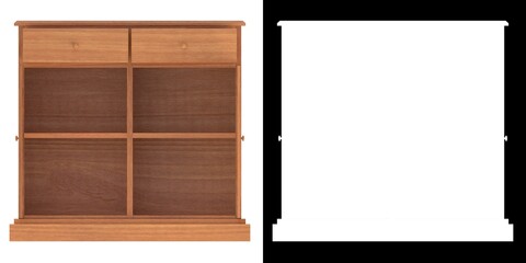 3D rendering illustration of a kitchen sideboard