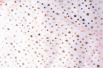 Background of transparent tulle with stars on white tulle.