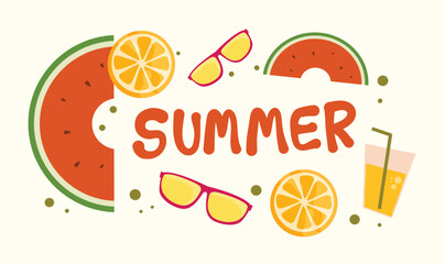 summer illustration vector day for summer time background and summer vibes