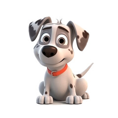 Beautiful puppy with a smile in 3D cartoon style..Created with generative AI