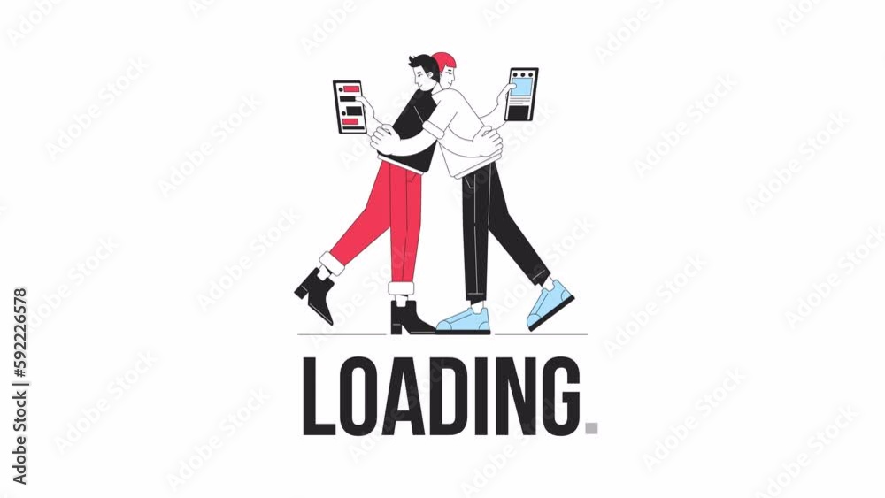 Aufkleber no time for partner loader animation. phone snubbing. flash message 4k video footage. isolated outli