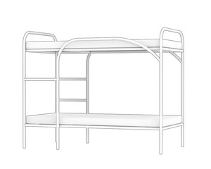Bunk bed isolated on transparent background. 3d rendering - illustration