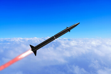 飛翔する弾道ミサイル © Haru Works