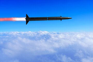 飛翔する弾道ミサイル © Haru Works