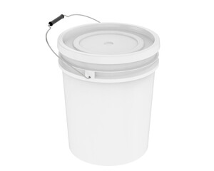 Paint bucket isolated on transparent background. 3d rendering - illustration