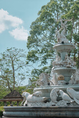 Obraz premium Trang, Thailand. 19 March 2023: Trang, THAILAND. Roundabout sculpture dugongs (Trang Memorial of Identity) Which is the main symbol of provincial on the Andaman Sea.