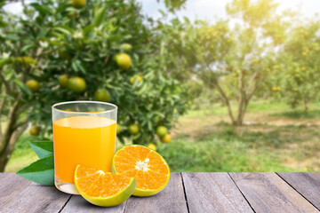 orange juice and fruits