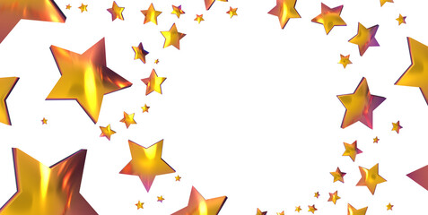 Holiday golden decoration, glitter frame isolated -