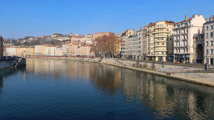 Fototapeta na wymiar La Saône à Lyon