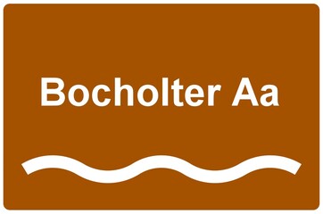 Obraz premium Illustration eines Flussnamenschildes des Flusses 