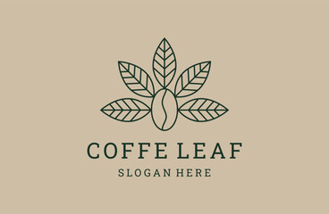 coffe leaf logo icon design template vector illustration