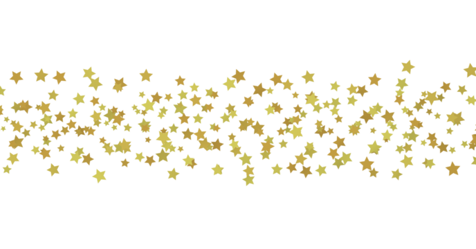XMAS Stars - stars. Confetti celebration, Falling golden abstract decoration for party, birthday celebrate, 3D PNG