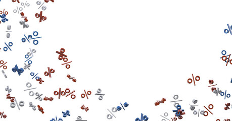 Blurred sale background. 3d - 3D percent rain illlustration