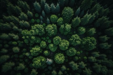 Fototapeta na wymiar Aerial view of green forest. Nature background. Top view. Generative AI