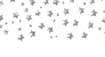 Stars - Holiday golden decoration, glitter frame isolated -