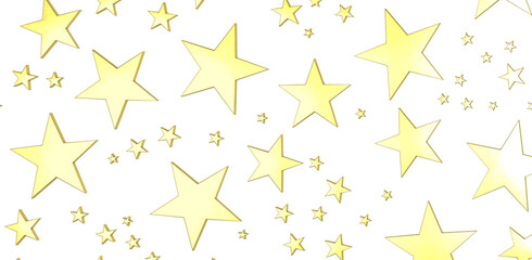 XMAS Stars - Banner with golden decoration. Festive border with falling glitter dust and stars.