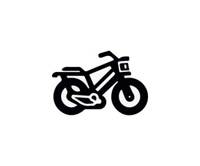 Obraz na płótnie Canvas Silhouette image of a bicycle or moped on a white background. Vector illustration