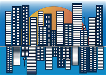 city skyline image illustrator 