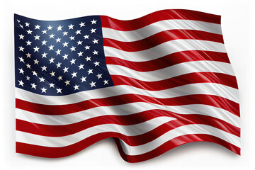 Fototapeta premium USA flag on white. Happy Labor Day. Generative Ai