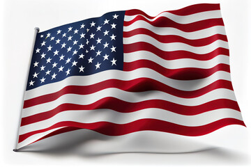 USA flag on white. Happy Labor Day. Generative Ai