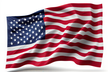 Obraz premium American flag isolated on white. Happy Labor Day. Generative Ai