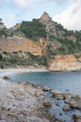 Landscape at Moraig Cove Beach; Alicante; Spain - 592233337