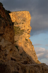 Detailed View of Cliff at Moraig Cove Beach; Alicante; Spain - 592233376