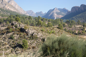 Fototapeta na wymiar Scenic Landscape View near Sella, Benidorm, Alicante, Spain