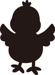Chick silhouette icon with open wings