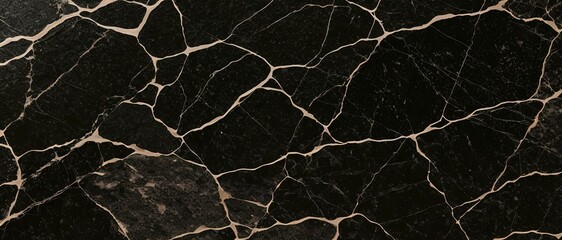 Black marble stone texture background material Generative AI.