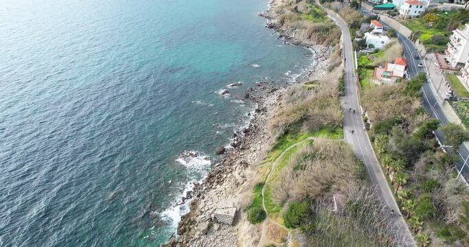 Aerial San Remo Coast and Cycle Path