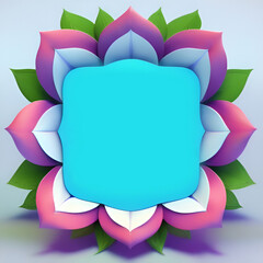 Elegant Turquoise Card Template On A Flower Bed - Generative A.I. Art