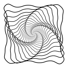 geometric shape with lines on white background