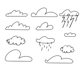 Obraz premium doodle weather icons set isolated
