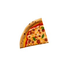 Vector illustration of cartoon pizza isolated on white background