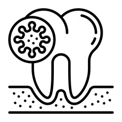 Tooth Spacefiller Virus concept, Microbial Diseases vector icon design, Dentistry symbol,Health Care sign, Dental instrument stock illustration 