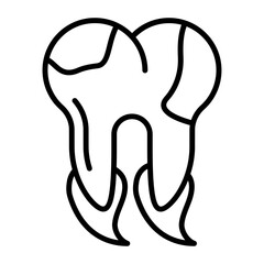 Pulpitis or Fluoride treatments concept, Cavities or tooth decay vector icon design, Dentistry symbol,Health Care sign, Dental instrument stock illustration 