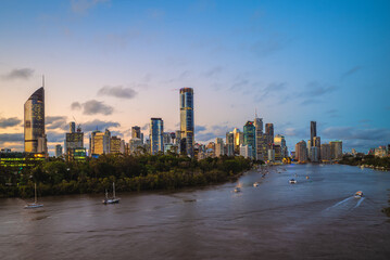 skyline of Brisbane, the capital of Queensland in Australia
