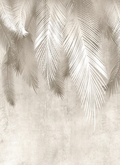 wallpaper leaves of palm trees. Image for photo wallpapers. Background with palm leaves.
