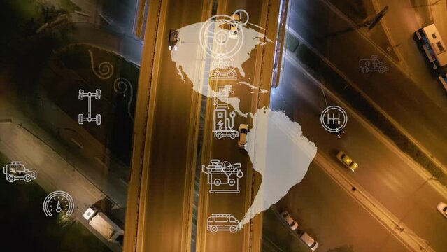 Modern transportation and communication network concept. High quality 4k footage