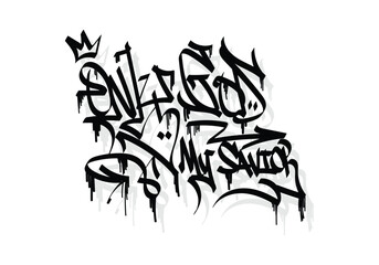 black white graffiti tag ONLY GOD MY SAVIOR