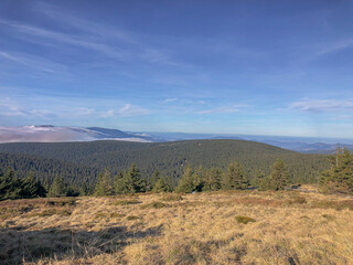 Obraz premium View of the landscape from the highest point on Praded Mountain